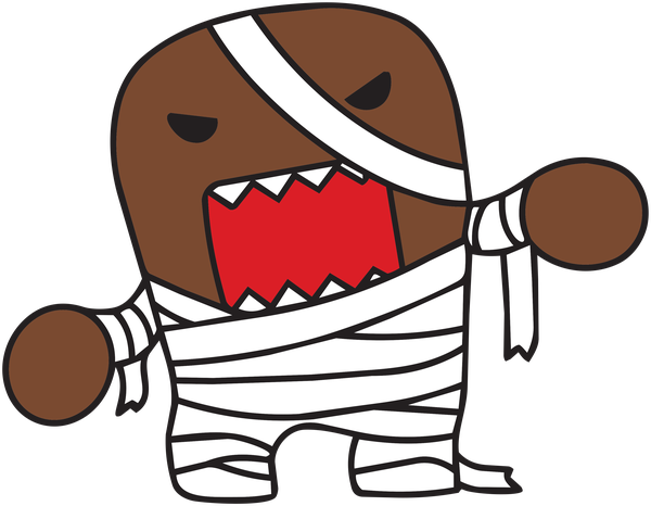 Domo dressed as a mummy