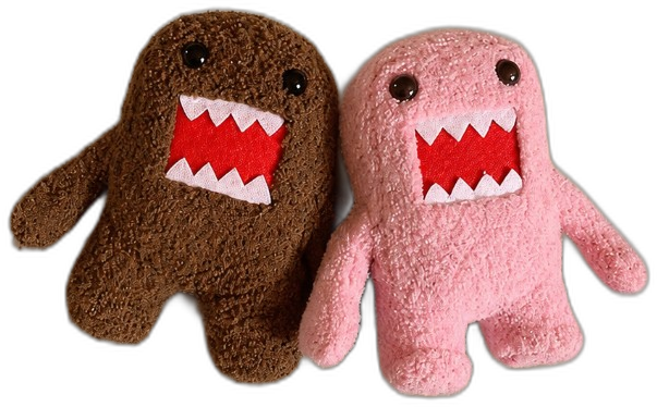 Domo characters hugging